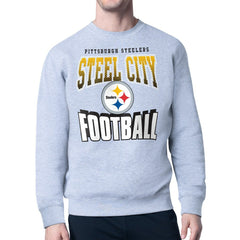 Pittsburgh Steelers Starter Comic Style Sweatshirt Gray | NFL
