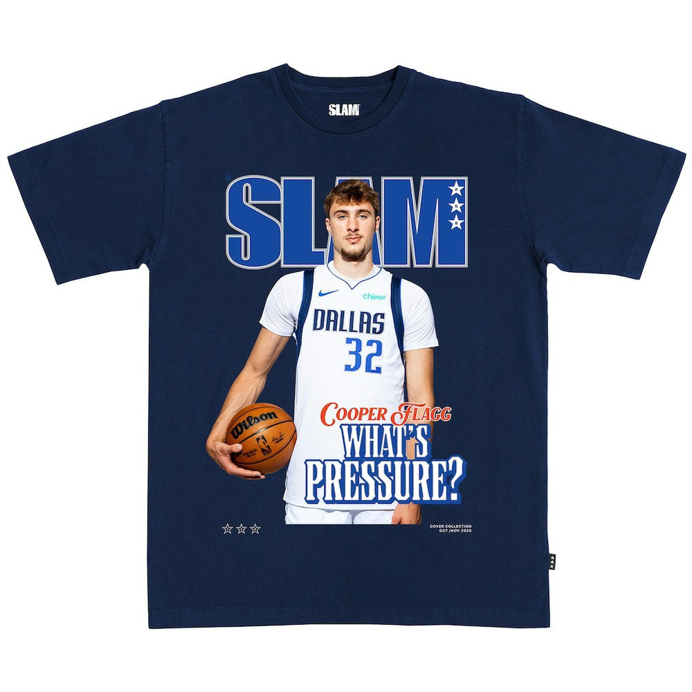 Cooper Flagg Dallas Mavericks SLAM Unisex Cover T-Shirt Navy - NBA