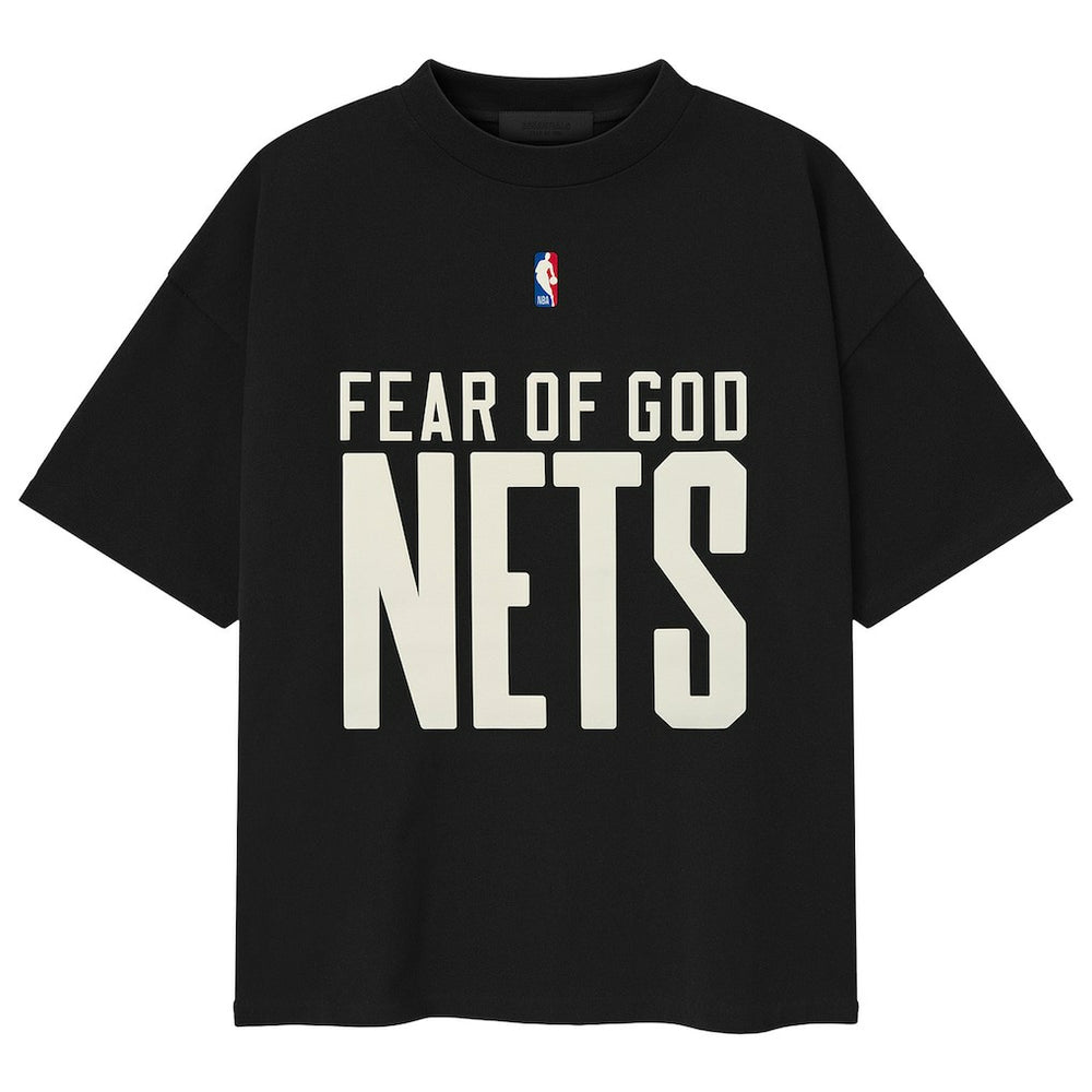 Brooklyn Nets Fear of God x NBA Classic Fit T-Shirt Black - NBA