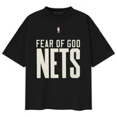 Brooklyn Nets Fear of God x NBA Classic Fit T-Shirt Black - NBA