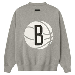 Brooklyn Nets Fear of God x NBA Sport Fit T-Shirt Heather Gray - NBA