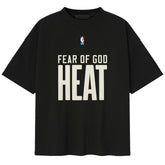 Miami Heat Fear of God x NBA Unisex 90s T-Shirt Heather Black - NBA