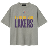 Los Angeles Lakers Fear of God x NBA Unisex 90s T-Shirt Heather Gray - NBA