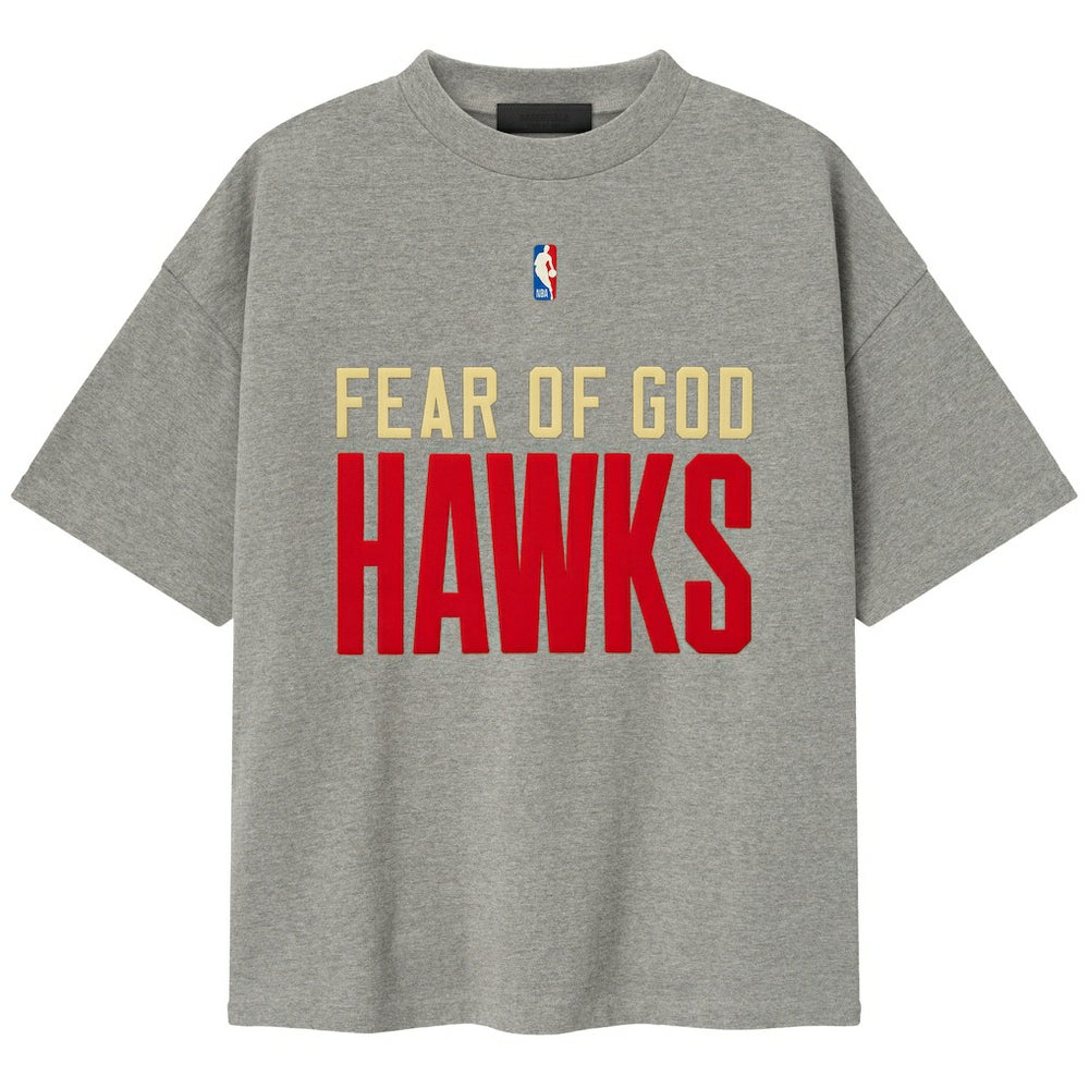 Atlanta Hawks Fear of God x NBA Unisex 90s T-Shirt Heather Gray - NBA