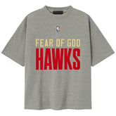 Atlanta Hawks Fear of God x NBA Unisex 90s T-Shirt Heather Gray - NBA