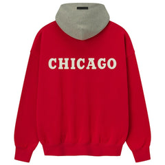 Chicago Bulls Fear of God x NBA Unisex Sport Hoodie Red/Heather Gray - NBA