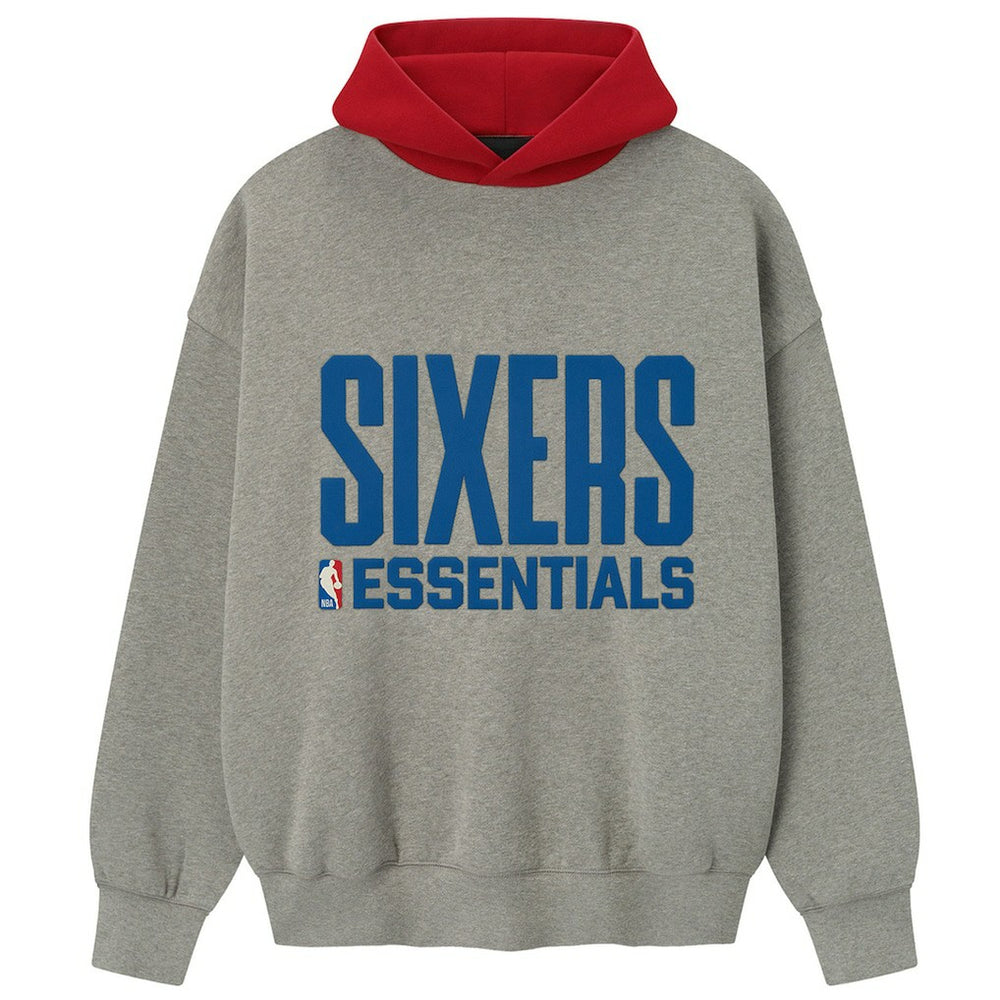 Philadelphia 76ers Fear of God x NBA Unisex Sport Hoodie Heather Gray/Red - NBA
