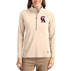 Los Angeles Angels Cutter & Buck Women's Cooperstown Collection Adapt Eco Knit Stretch Half-Zip Pullover - MLB