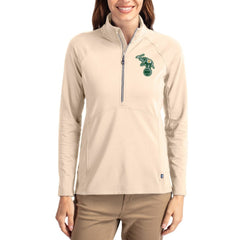 Athletics Cutter & Buck Women's Cooperstown Collection Adapt Eco Knit Stretch Half-Zip Pullover - MLB