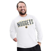 Denver Nuggets G-III Sports by Carl Banks Adaptive Printed Mesh Effect Long Sleeve T-Shirt White - NBA