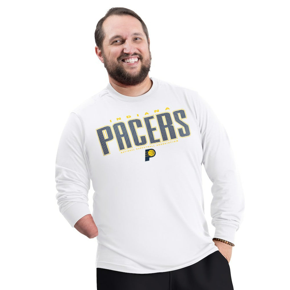 Indiana Pacers G-III Sports by Carl Banks Adaptive Printed Mesh Effect Long Sleeve T-Shirt White - NBA