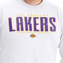 Los Angeles Lakers G-III Sports by Carl Banks Adaptive Printed Mesh Effect Long Sleeve T-Shirt White - NBA