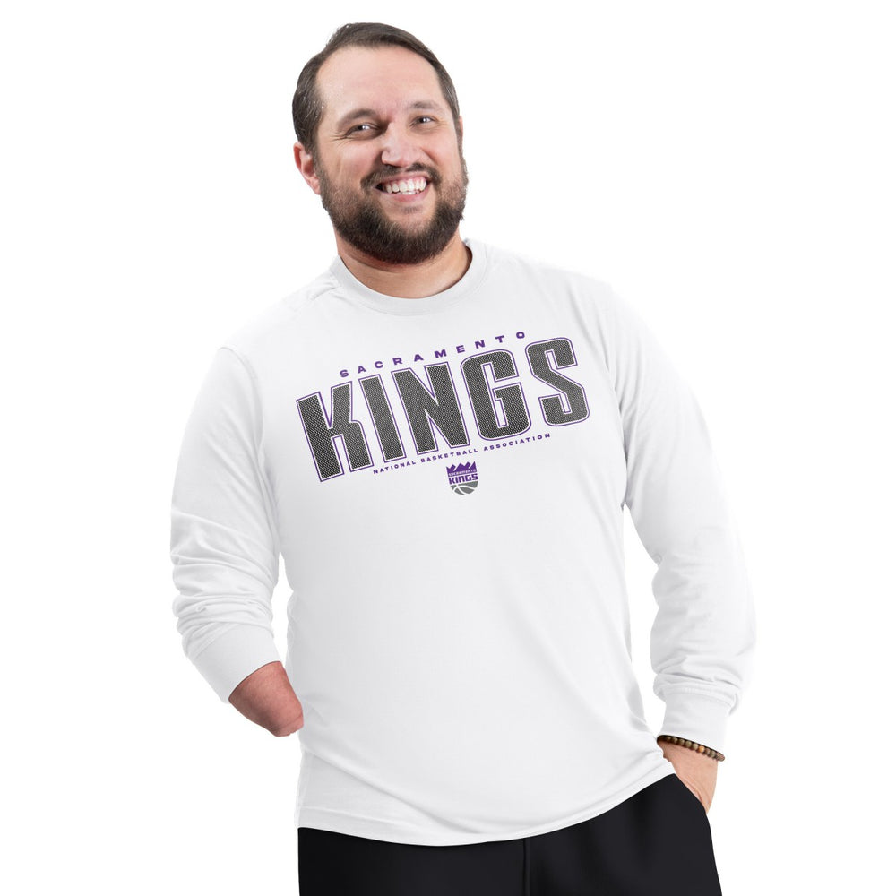 Sacramento Kings G-III Sports by Carl Banks Adaptive Printed Mesh Effect Long Sleeve T-Shirt White - NBA