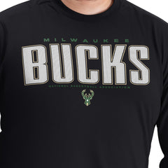 Milwaukee Bucks G-III Sports by Carl Banks Adaptive Printed Mesh Effect Long Sleeve T-Shirt Black - NBA