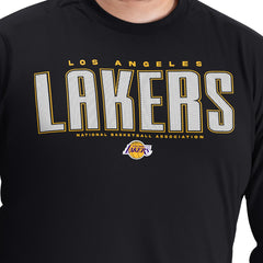 Los Angeles Lakers G-III Sports by Carl Banks Adaptive Printed Mesh Effect Long Sleeve T-Shirt Black - NBA