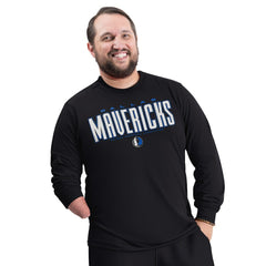 Dallas Mavericks G-III Sports by Carl Banks Adaptive Printed Mesh Effect Long Sleeve T-Shirt Black - NBA