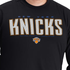 New York Knicks G-III Sports by Carl Banks Adaptive Printed Mesh Effect Long Sleeve T-Shirt Black - NBA