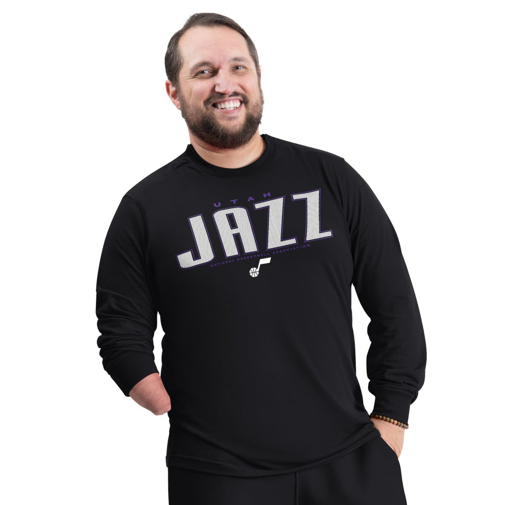 Utah Jazz G-III Sports by Carl Banks Adaptive Printed Mesh Effect Long Sleeve T-Shirt Black - NBA