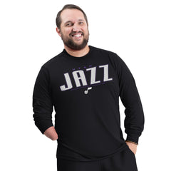 Utah Jazz G-III Sports by Carl Banks Adaptive Printed Mesh Effect Long Sleeve T-Shirt Black - NBA