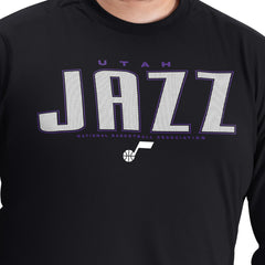 Utah Jazz G-III Sports by Carl Banks Adaptive Printed Mesh Effect Long Sleeve T-Shirt Black - NBA