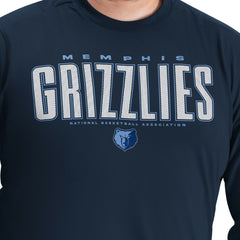 Memphis Grizzlies G-III Sports by Carl Banks Adaptive Printed Mesh Effect Long Sleeve T-Shirt Navy - NBA