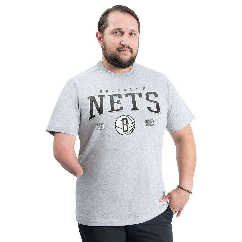Brooklyn Nets G-III Sports by Carl Banks Adaptive Classic Team Spirit Short Sleeve T-Shirt Gray - NBA