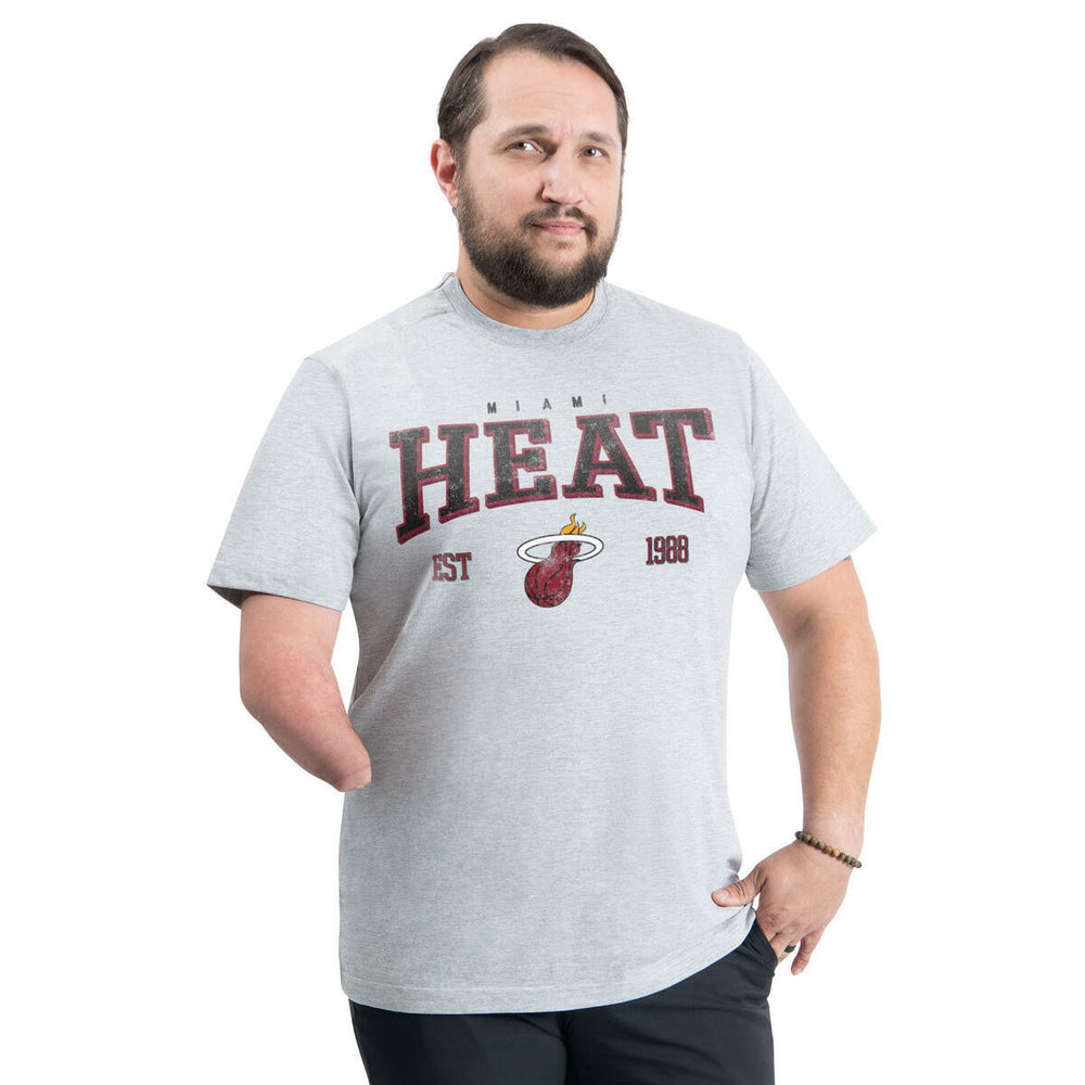 Miami Heat G-III Sports by Carl Banks Adaptive Classic Team Spirit Short Sleeve T-Shirt Gray - NBA