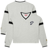 Philadelphia Phillies Mitchell & Ness Women's Cooperstown Collection V-Neck Cropped Toggle Sweatshirt - MLB