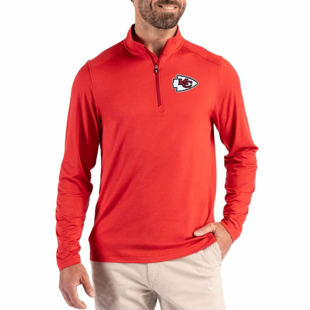 Kansas City Chiefs Cutter & Buck Coastline Epic Comfort Recycled Quarter-Zip Pullover Red | NFL