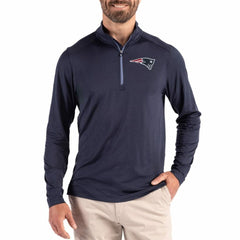 New England Patriots Cutter & Buck Coastline Epic Comfort Recycled Quarter-Zip Pullover Navy | NFL