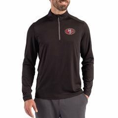 San Francisco 49ers Cutter & Buck Coastline Epic Comfort Recycled Quarter-Zip Pullover Black | NFL