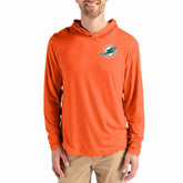 Miami Dolphins Cutter & Buck Coastline Epic Comfort Recycled Long Sleeve Hoodie T-Shirt Orange | NFL