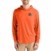 Cleveland Browns Cutter & Buck Coastline Epic Comfort Recycled Long Sleeve Hoodie T-Shirt Orange | NFL