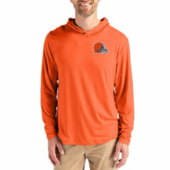 Cleveland Browns Cutter & Buck Coastline Epic Comfort Recycled Long Sleeve Hoodie T-Shirt Orange | NFL