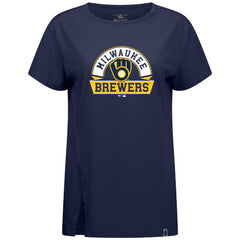 Milwaukee Brewers Levelwear Women's Influx Banner Arch T-Shirt - MLB