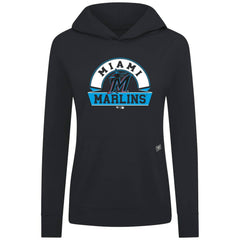 Miami Marlins Levelwear Women's Relay Banner Arch Long Sleeve T-Shirt Hoodie - MLB
