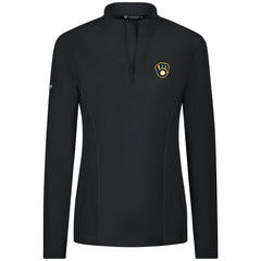 Milwaukee Brewers Levelwear Women's Upright Insignia 2.0 Quarter-Zip Tri-Blend Top - MLB