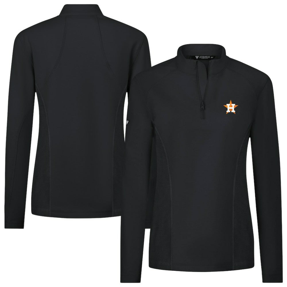 Houston Astros Levelwear Women's Upright Insignia 2.0 Quarter-Zip Tri-Blend Top - MLB