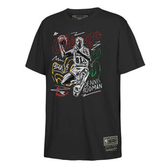 Dennis Rodman Chicago Bulls Youth Chalked Up T-Shirt Black - NBA