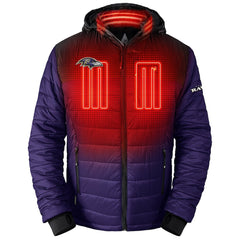 Baltimore Ravens ActionHeat 5V Battery Heated Full-Zip Hoodie Puffer Jacket Purple | NFL