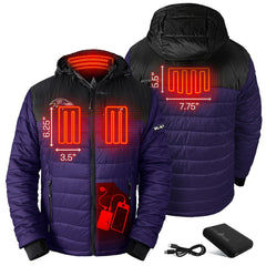 Baltimore Ravens ActionHeat 5V Battery Heated Full-Zip Hoodie Puffer Jacket Purple | NFL