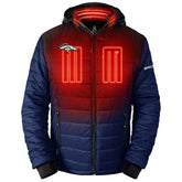 Denver Broncos ActionHeat 5V Battery Heated Colorblock Full-Zip Puffer Jacket Black/Navy | NFL