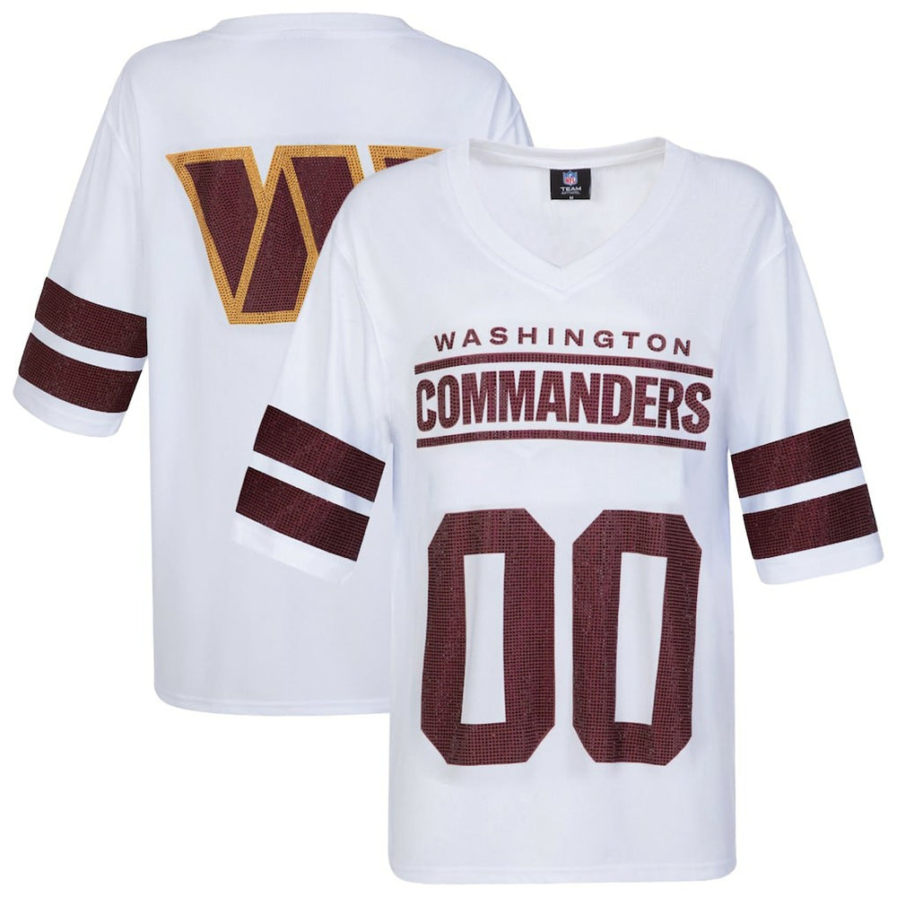 Washington Commanders Cuce Women's Rhinestone V-Neck Tunic White | NFL