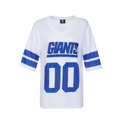 New York Giants Cuce Women's Rhinestone V-Neck Tunic White | NFL