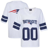 New England Patriots Cuce Women's Rhinestone V-Neck Tunic White | NFL