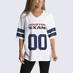 Houston Texans Cuce Women's Rhinestone V-Neck Tunic White | NFL
