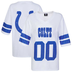 Indianapolis Colts Cuce Women's Rhinestone V-Neck Tunic White | NFL