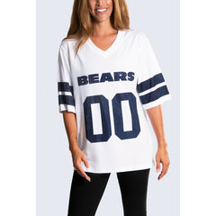 Chicago Bears Cuce Women's Rhinestone V-Neck Tunic White | NFL