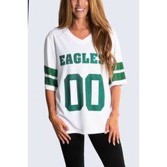 Philadelphia Eagles Cuce Women's Rhinestone V-Neck Tunic White | NFL