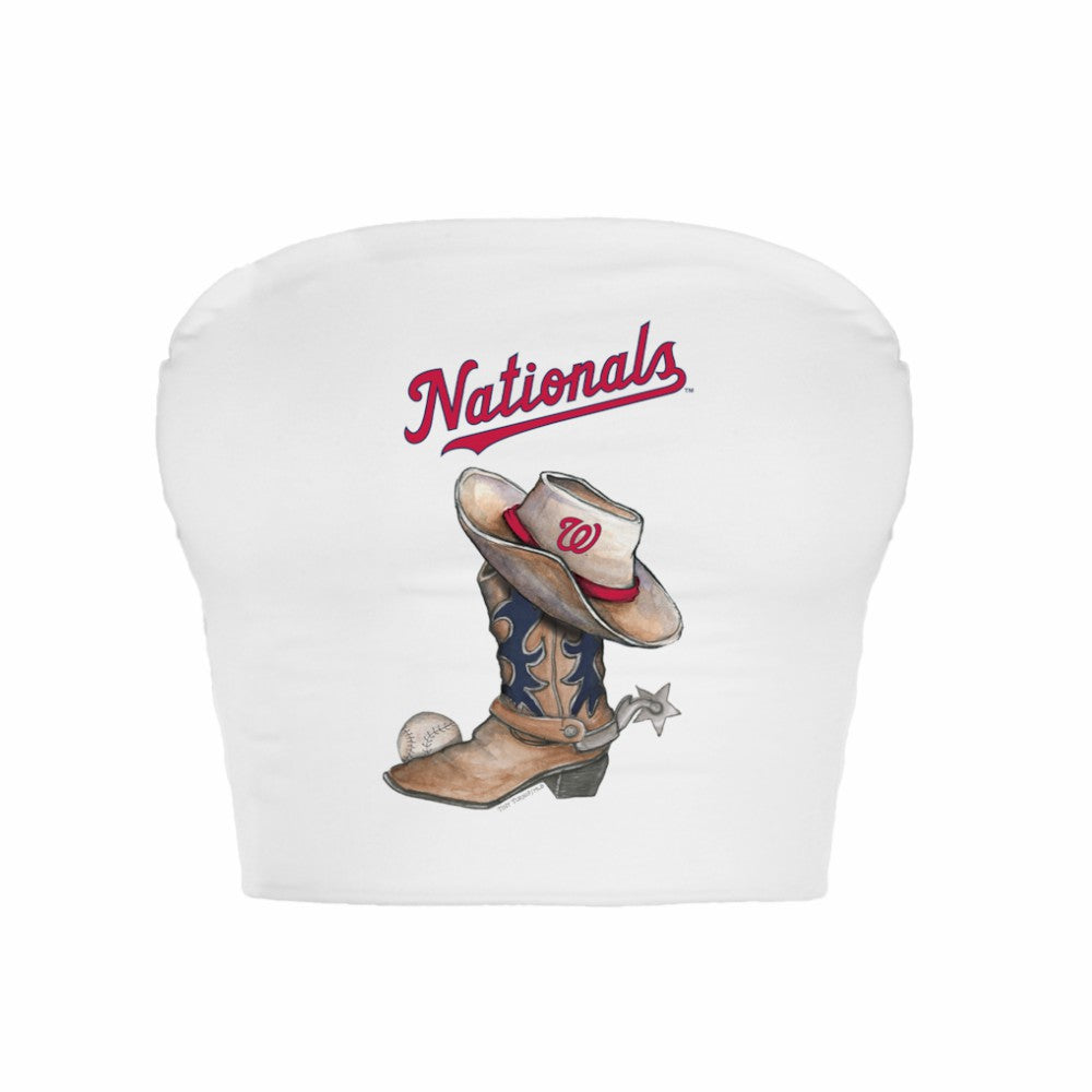 Washington Nationals Tiny Turnip Women's Cowboy Boot Crop Tube Top - MLB